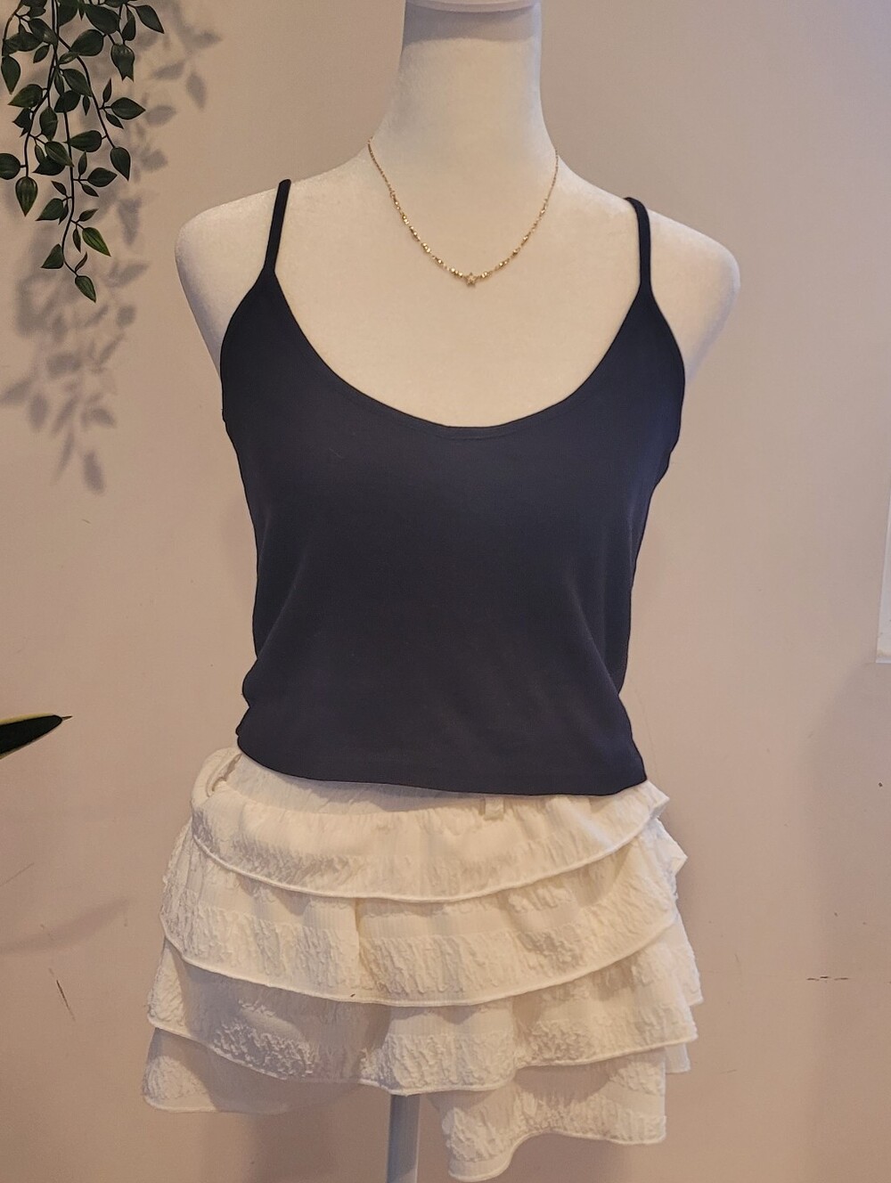 John Gault/Brandy Melville Black Spaghetti-Strap Camisole